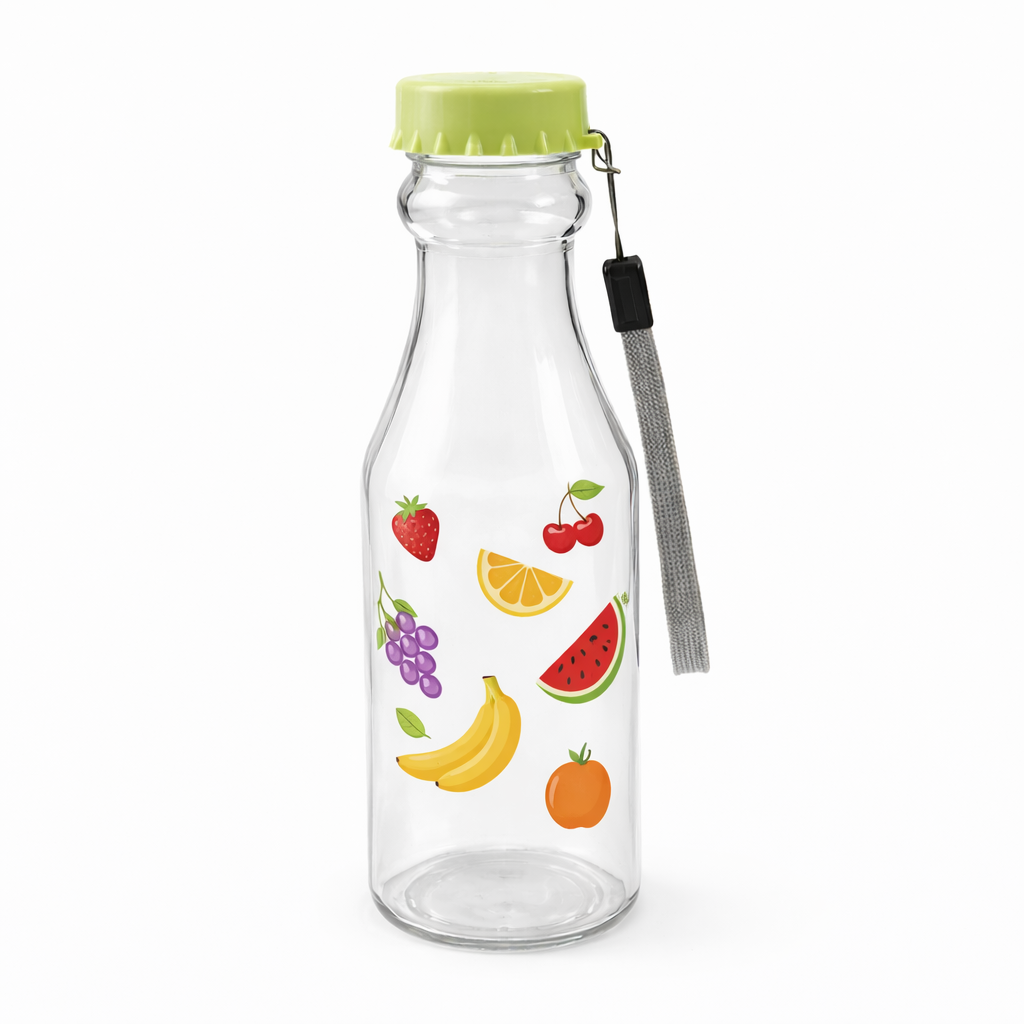Twist glass water bottle