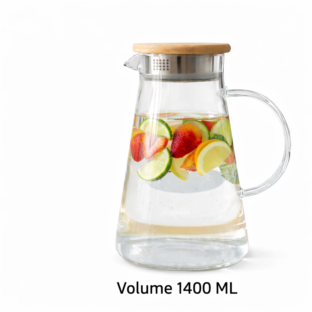 Round shape glass pitcher