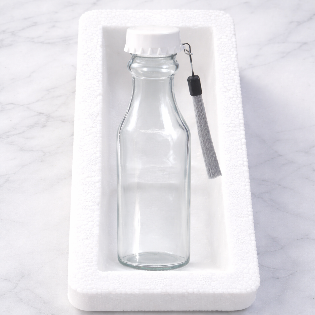 Twist glass water bottle