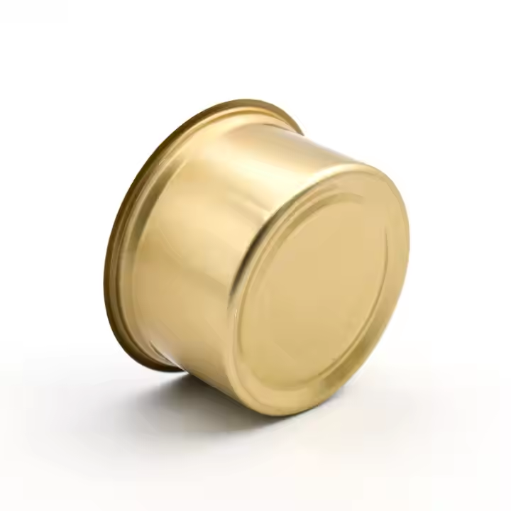 Pet food aluminum can with easy-open lid.