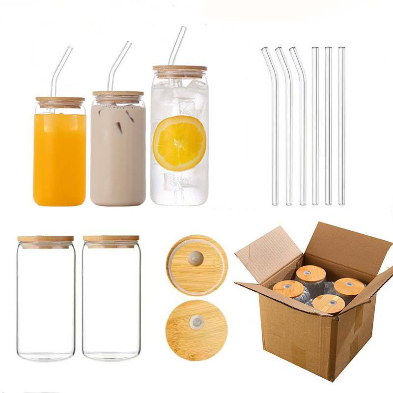 Bamboo Lid Glass Coke Cup
