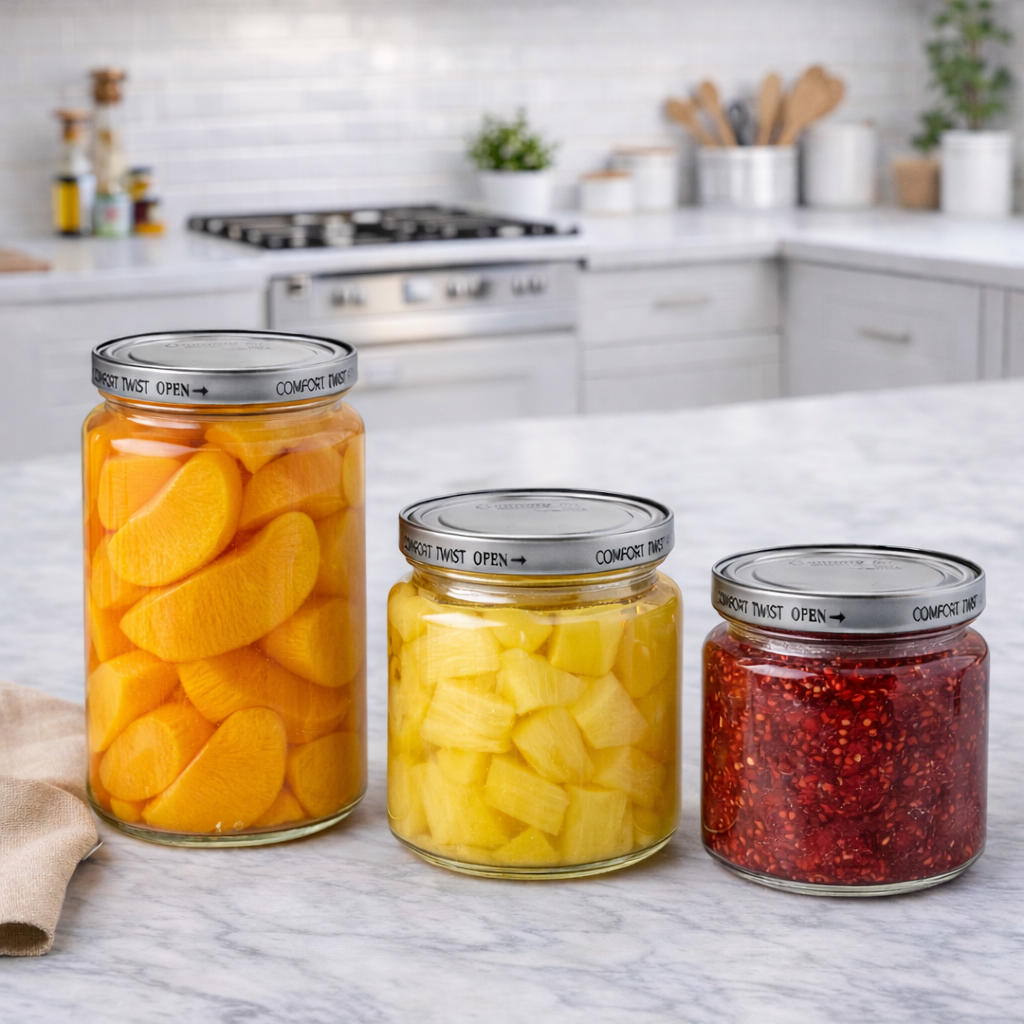 Glass Jar with Comfort Twist Open Canning Lid
