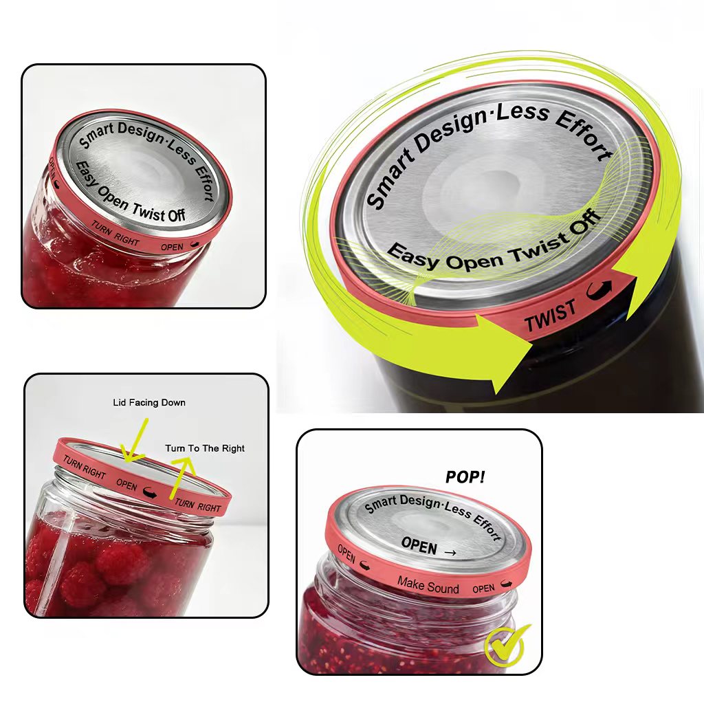 Glass Jar with Comfort Twist Open Canning Lid