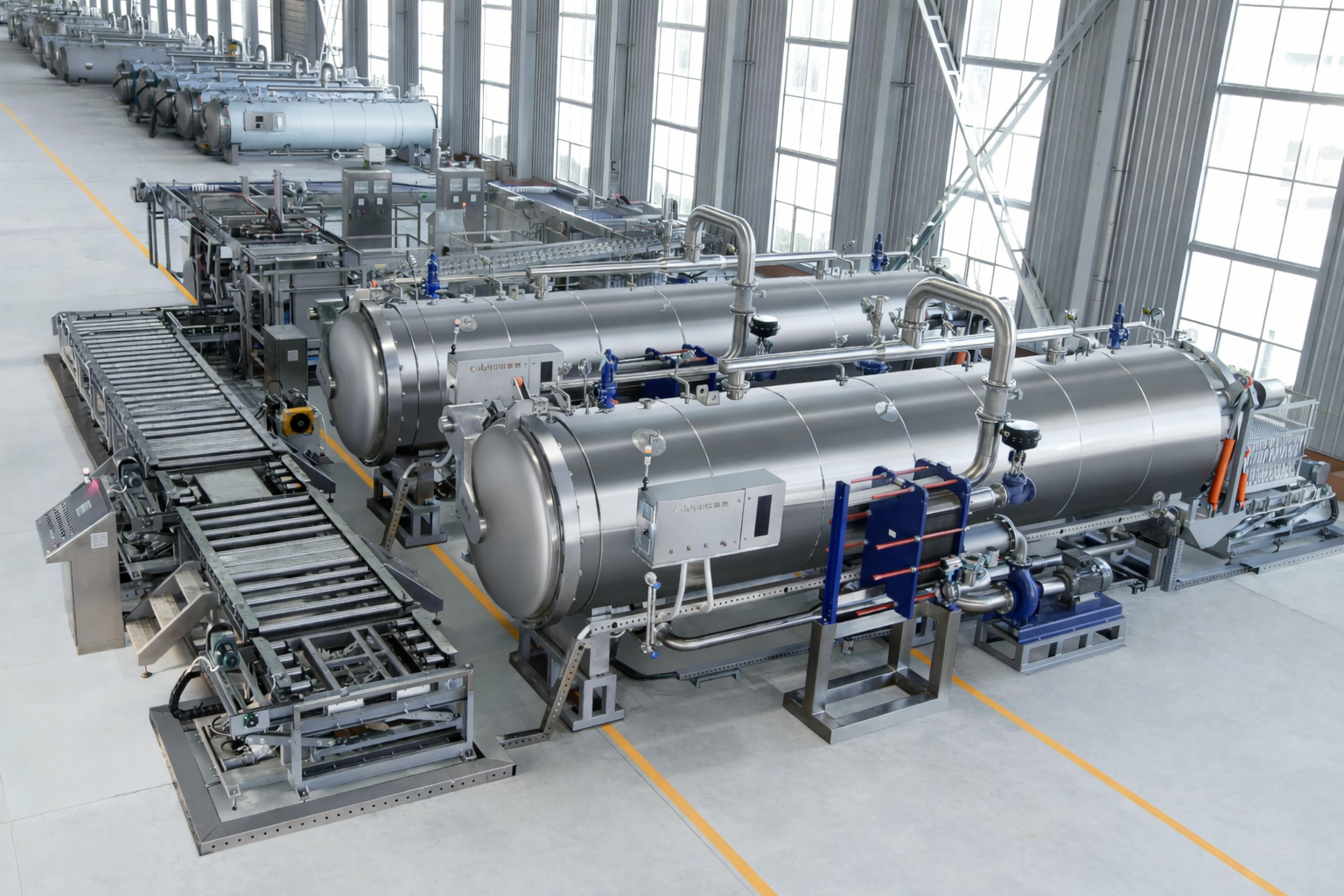 Horizontal Continuous Food Sterilizer Retort Line